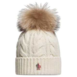 Moncler Grenoble Beanies Women's Light Umber/White/Olive Green