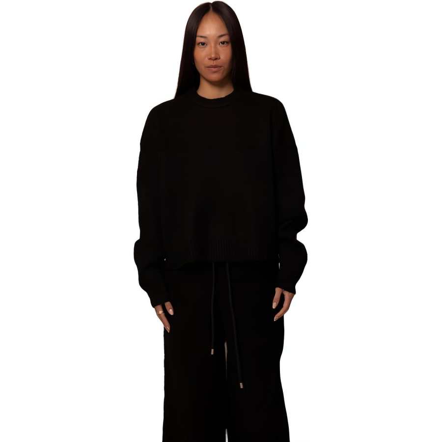Drew house Sweaters Unisex Midnight Black Crew Neck Moderate Base Layer