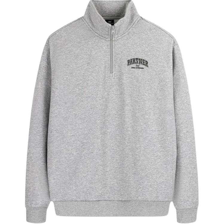 361° 361° Sweatshirts Men's Light Tile Heather Gray Stand Collar Moderate Regular