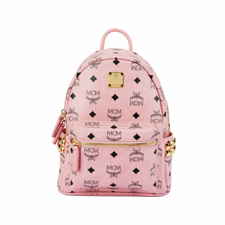 MCM MCM Stark Visetos Mini Stark Backpack Women's Pink