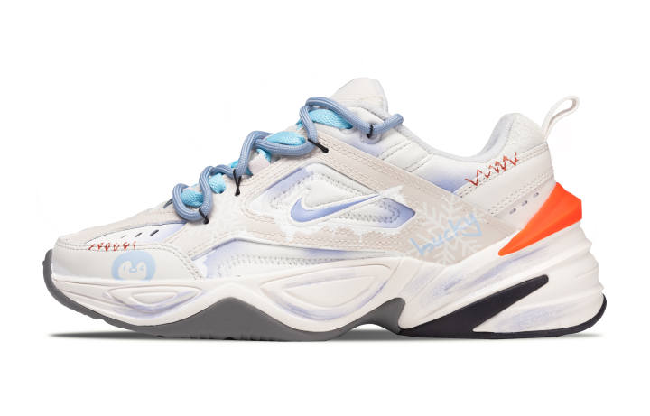 Nike Nike M2K Tekno Ice Crystal Love Cushioning Abrasion Resistant Height Increasing Low top Chunky Sneakers Unisex Ecru
