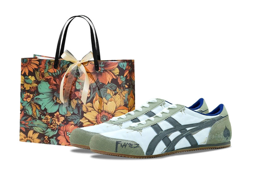 Onitsuka Tiger Track Trainer Funi Moss Green, Shopping Bag Abrasion Resistant Low top Casual Shoes Unisex Green