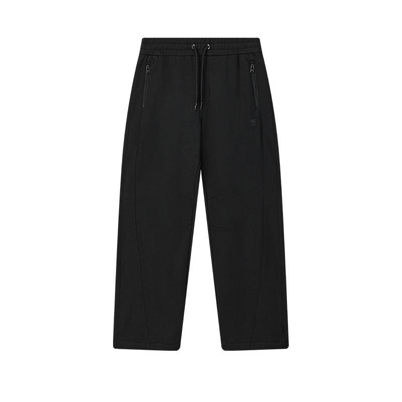 FILA MILANO Fleece Lined Thermal Minimalist Style Trendy Fashion Casual Versatile Knitted Sweatpants Men's Black