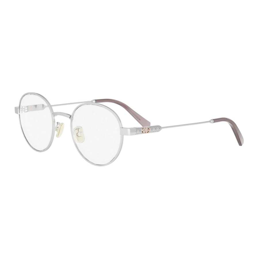 DIOR Metal Round Prescription Glasses Women's Silver