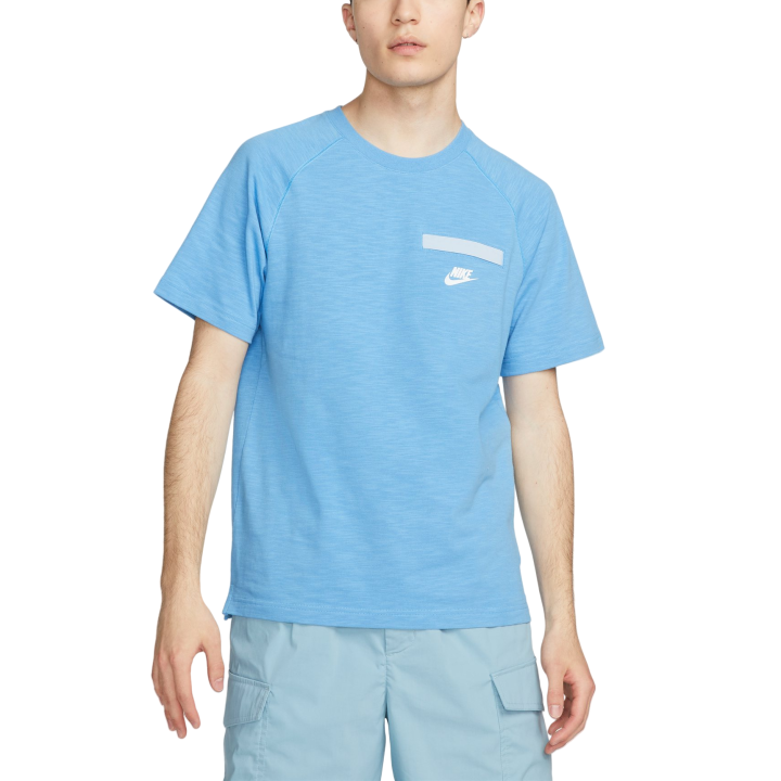Nike Nike T Shirts Men's Blue Crew Neck Moderate Straight Fit