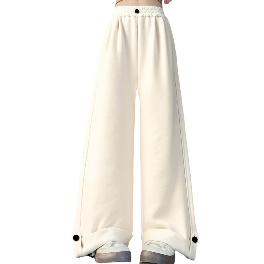 Lanza Knitted Sweatpants Winter Fleece Lined Comfortable And Trendy Wide Leg Pants Teenagers