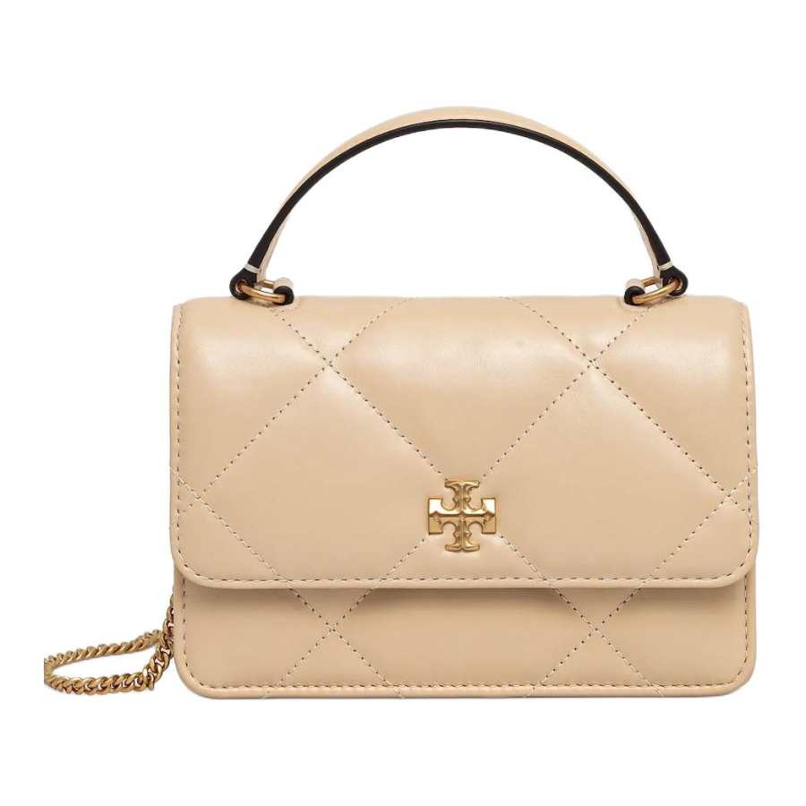 TORY BURCH Kira Cow Leather Shoulder Bag, Crossbody Bag, Handbag Mini Women's Beige