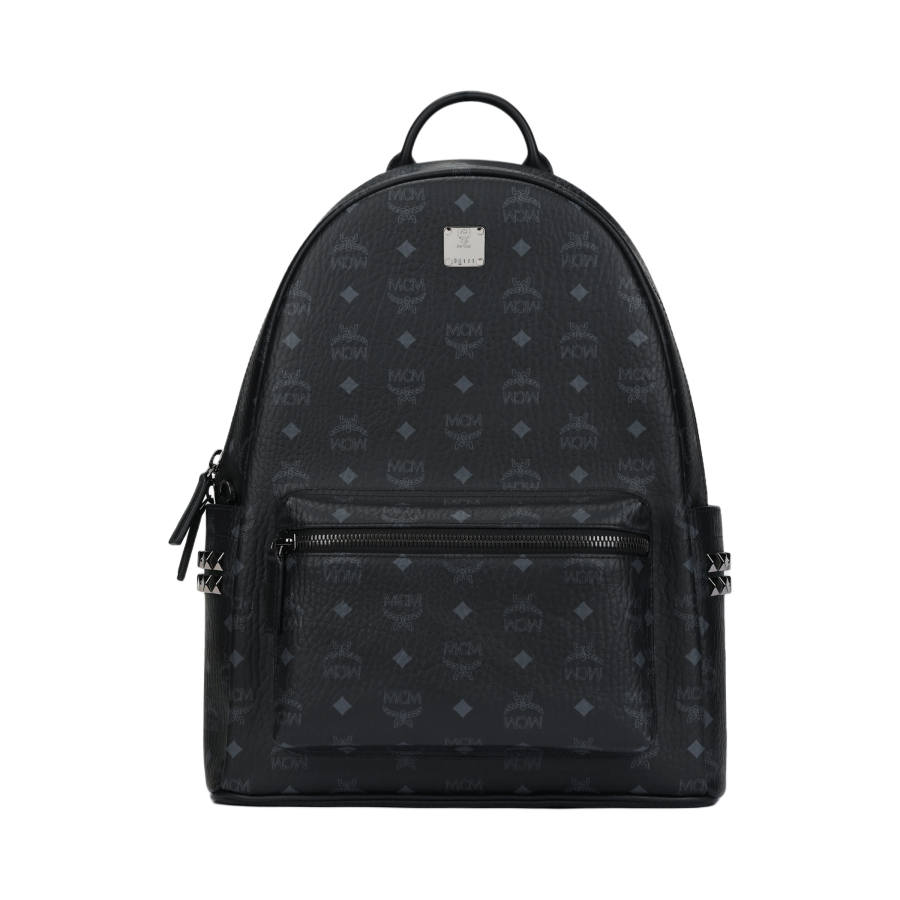 MCM MCM Stark Coated Canvas With Nappa Leather Trim Backpack Medium Unisex Black