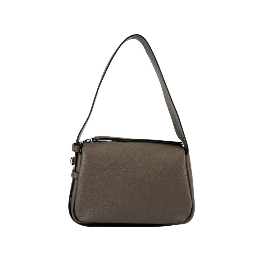 TORY BURCH Romy Cow Leather Shoulder Bag Small Women's Mushroom Gray