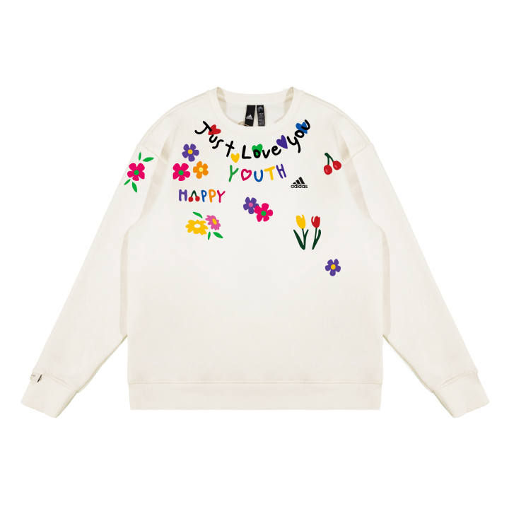 Adidas Adidas Sweatshirts Unisex White Crew Neck Moderate Regular