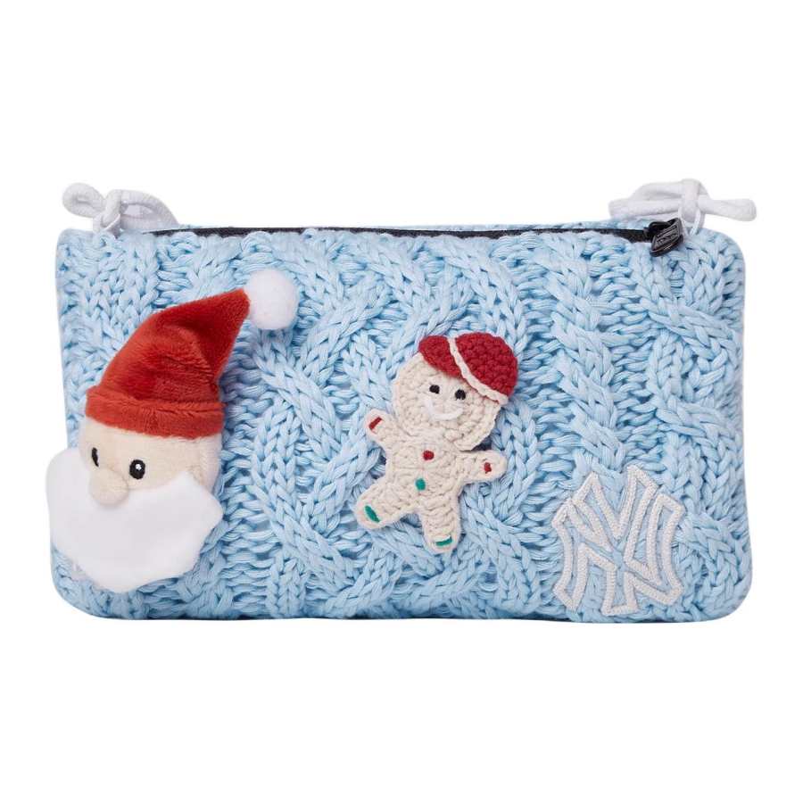 New Era X MLB Collaboration Fabric Crossbody Bags Small Women's Light Blue
