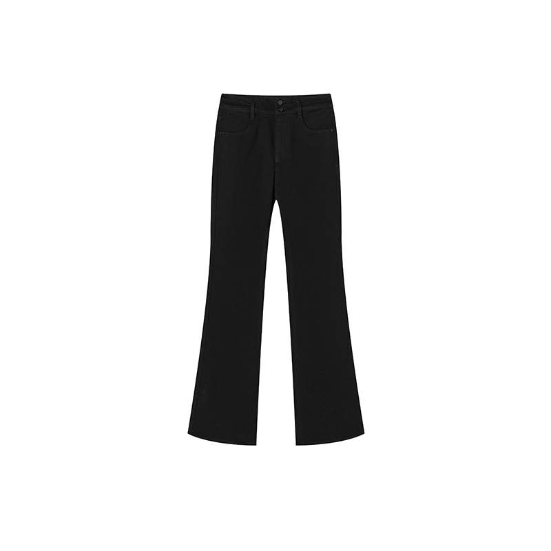 XIANGYING Jeans Women's Black Thickened And Fleece Lined Flared Pants