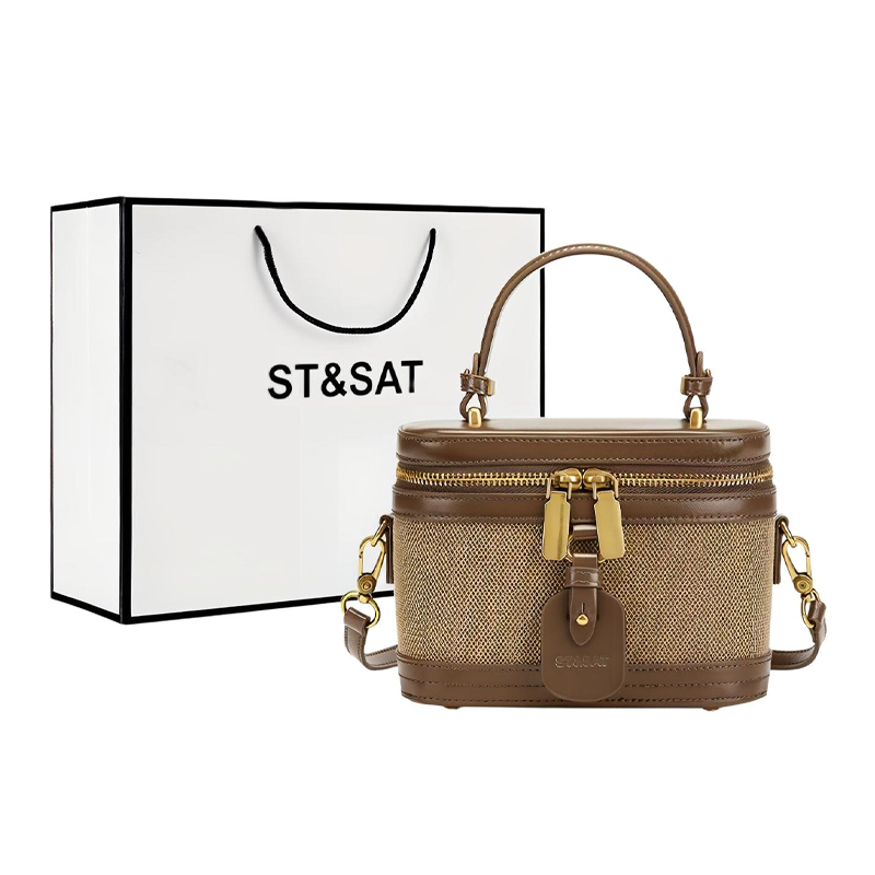 ST&SAT Genuine Leather Crossbody Bag, Handbag Small Women's Multicolor