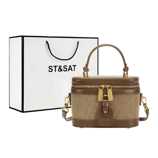 ST&SAT Genuine Leather Crossbody Bag, Handbag Small Women's Multicolor