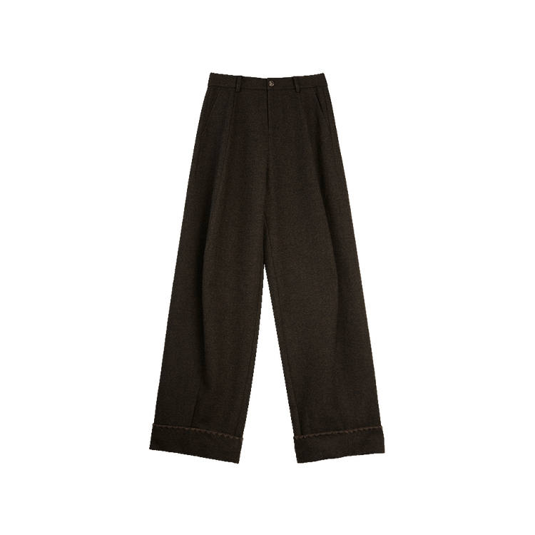 ELLE Casual Pants Women's Coffee Moderate Straight Fit Pants