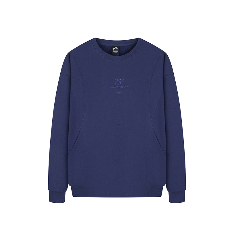 361° Sweatshirts Men's Fine Blue Crew Neck Thickened