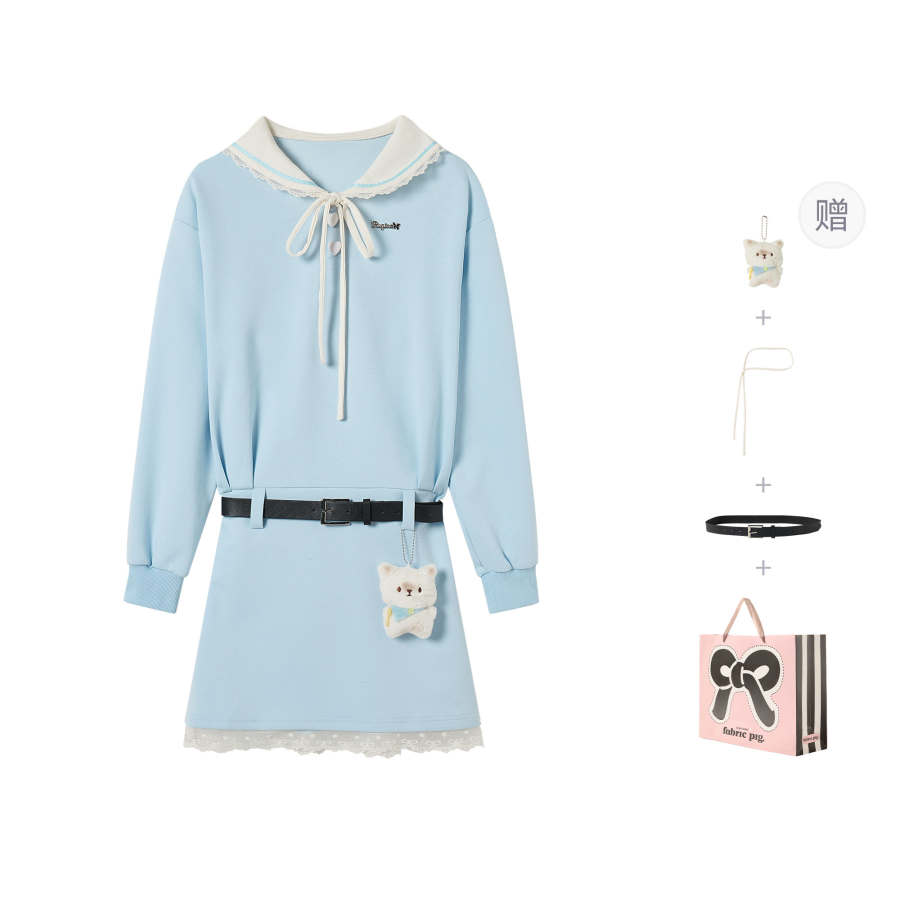 Fabric Pig Long Sleeved Dress Women's