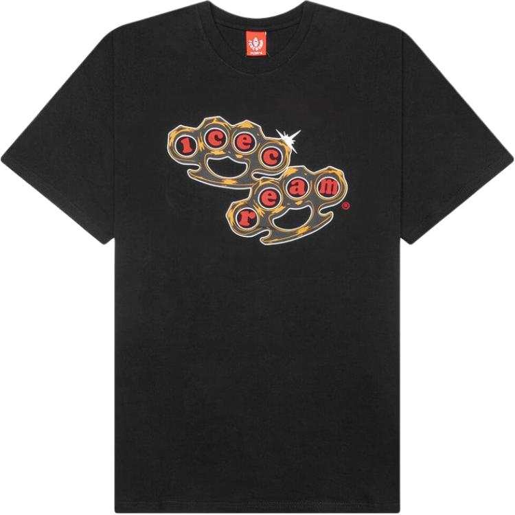 Ice Cream T Shirts Unisex Black Crew Neck Moderate