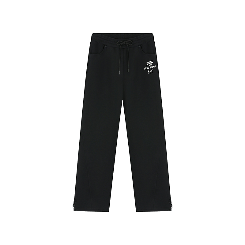 361° Knitted Sweatpants Men's Super Black Thickened Straight Fit Pants