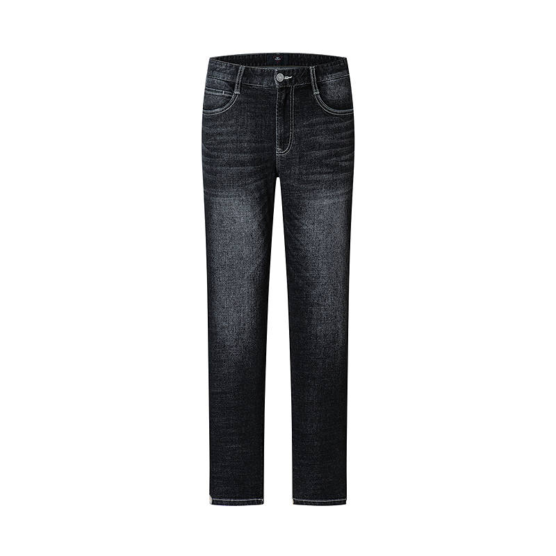SEPTWOLVES Jeans Men's Black Gray Color Moderate Straight Fit Pants