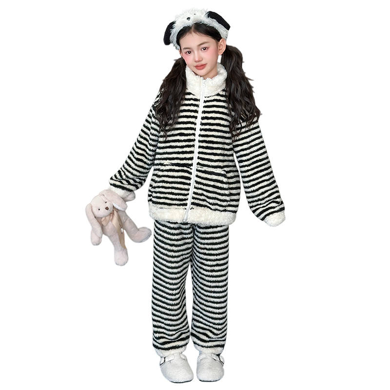 PLANDOO Kids Loungewear Sets Stand Collar Moderate