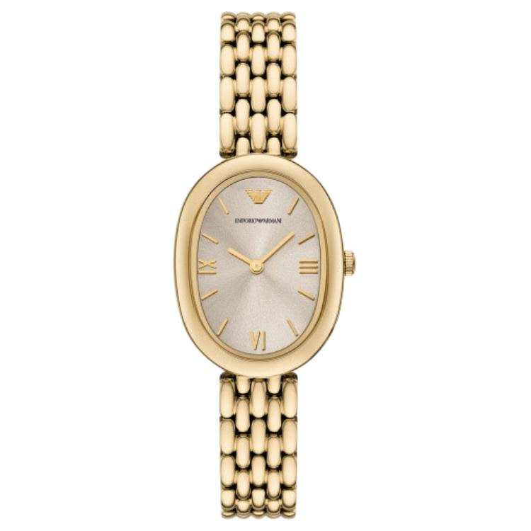 EMPORIO ARMANI Wrist Watches Quartz Movement Stainless Steel Strap 26*34mm Gold Dial Women's Watch