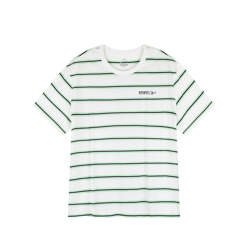 361° T Shirts Men's Feather White Crew Neck Moderate Straight Fit