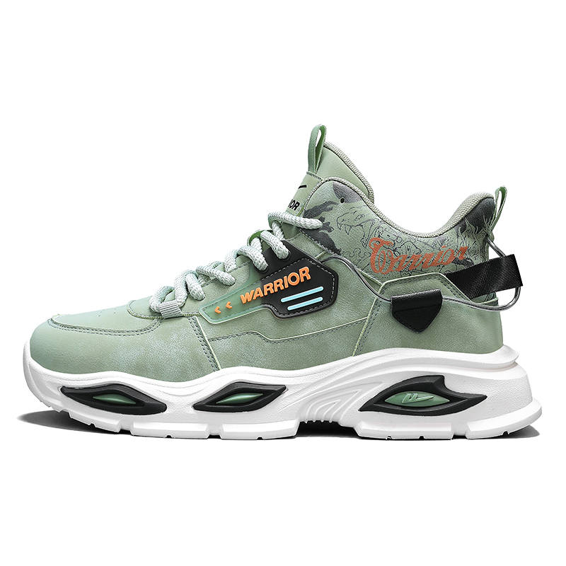 Warrior Synthetic Leather Abrasion Resistant Slip Resistant Mid top Casual Shoes Men's Green