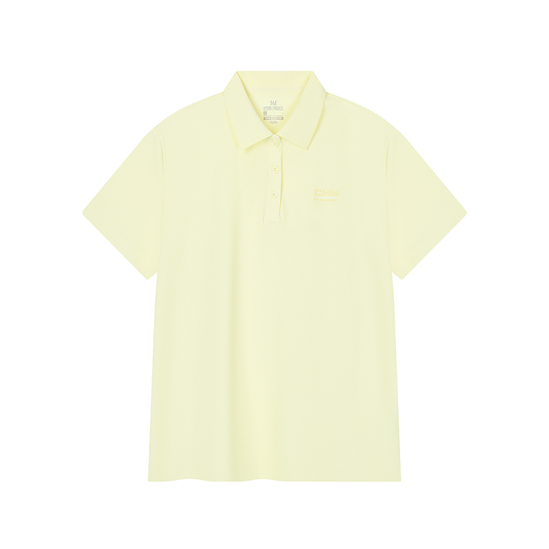 361° Polo Shirts Women's Mousse Yellow Polo Collar Moderate Straight Fit