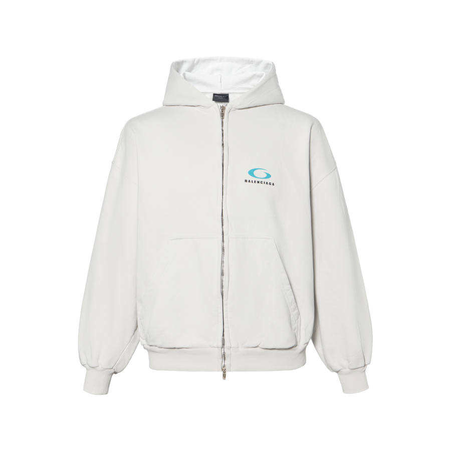 Balenciaga Logo Printed Zip-Up Jacket