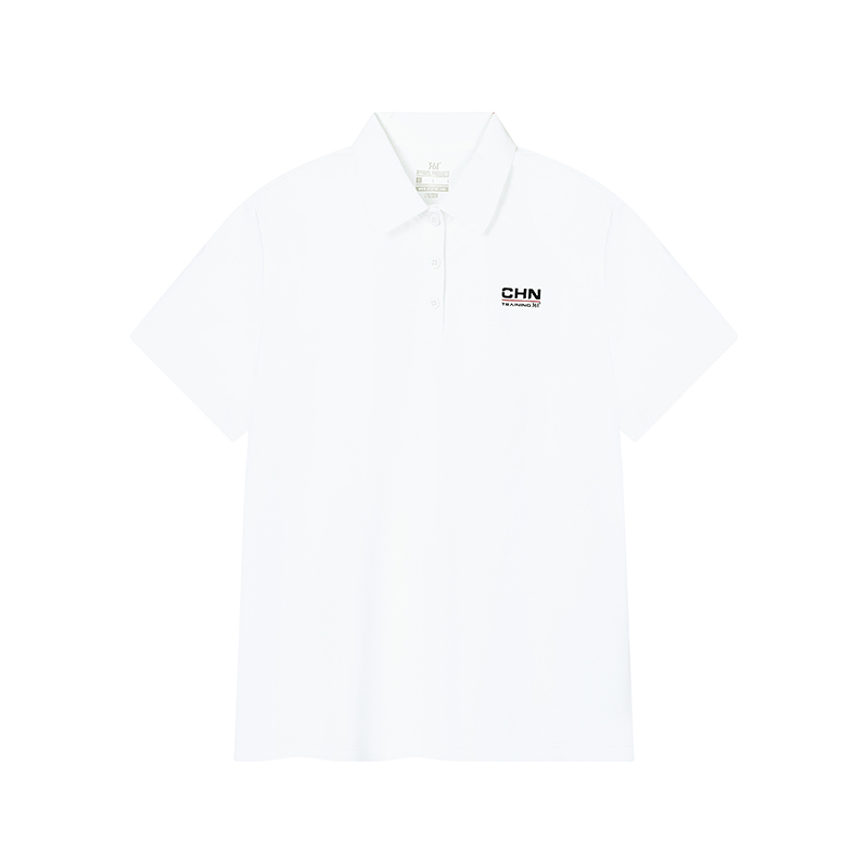 361° Polo Shirts Women's White Polo Collar Moderate Straight Fit