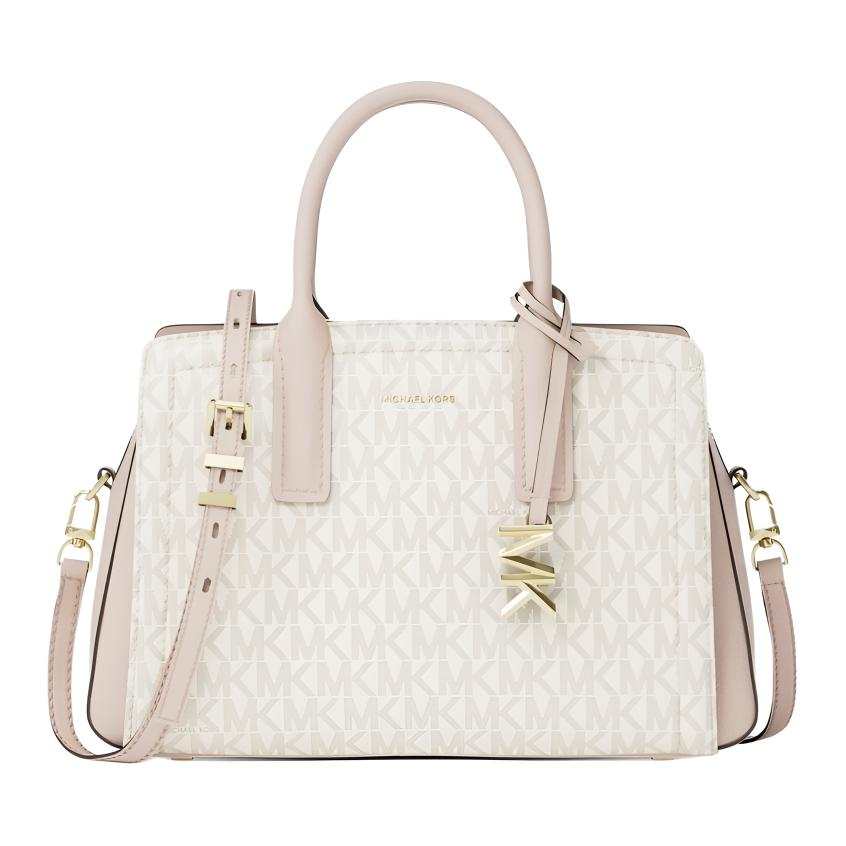 MICHAEL KORS Laila Coated Canvas Shoulder Bag, Crossbody Bag, Handbag Small Women's Pink White