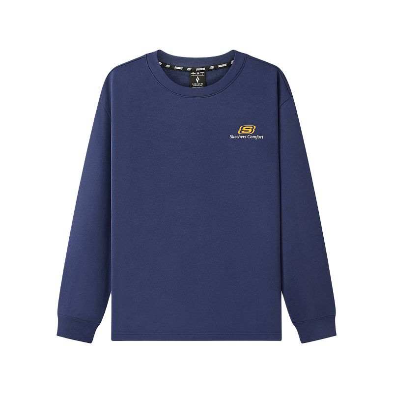 Skechers T Shirts Unisex Marine Blue/00DU Crew Neck Moderate