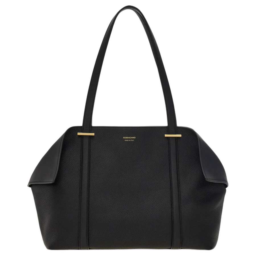 FERRAGAMO Calfskin Handbag Medium Women's Black