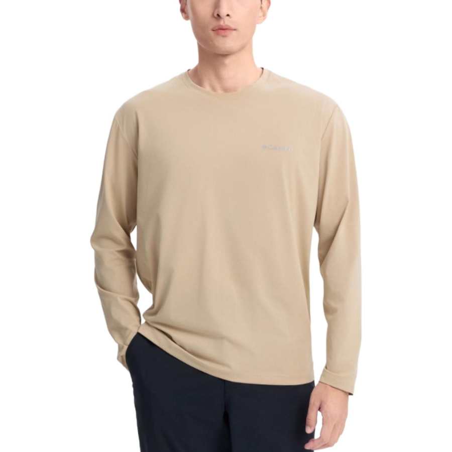 Columbia T Shirts Men's 271 Oat White Crew Neck Moderate