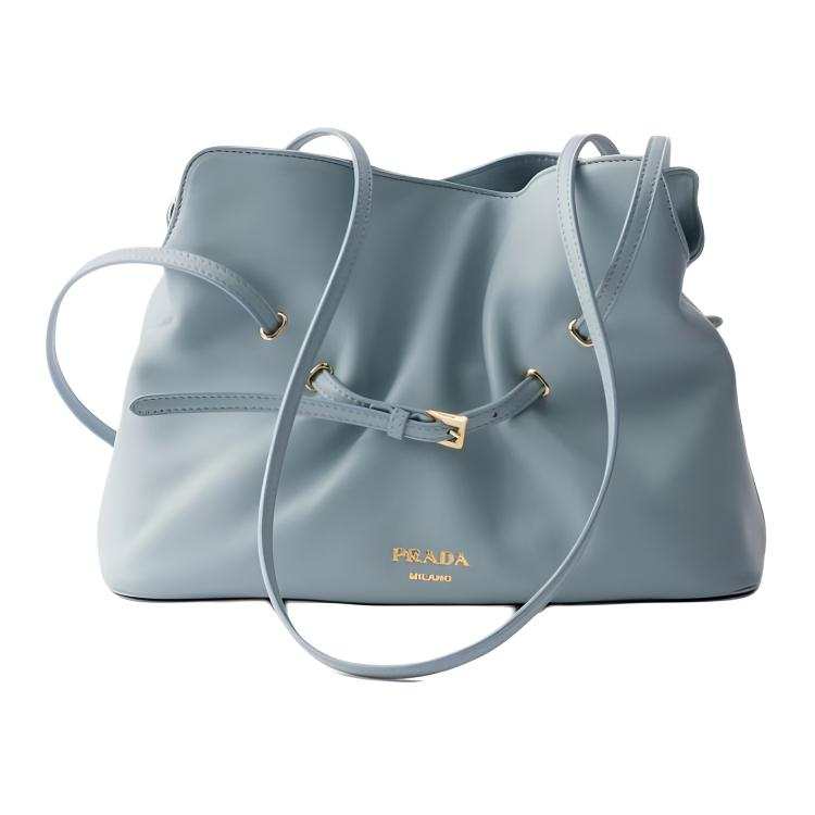 PRADA PRADA Dada Leather Shoulder Bag Small Women's Sky Blue