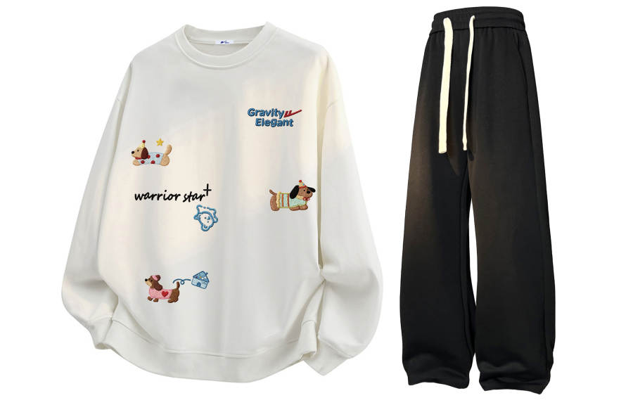 WARRIOR WARRIOR Sweatshirt Sets Unisex Crew Neck Moderate