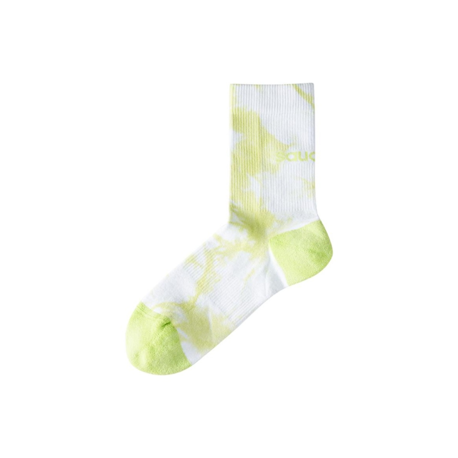 Saucony Crew Socks Unisex 1 Pack Fluorescent Green Camouflage Group