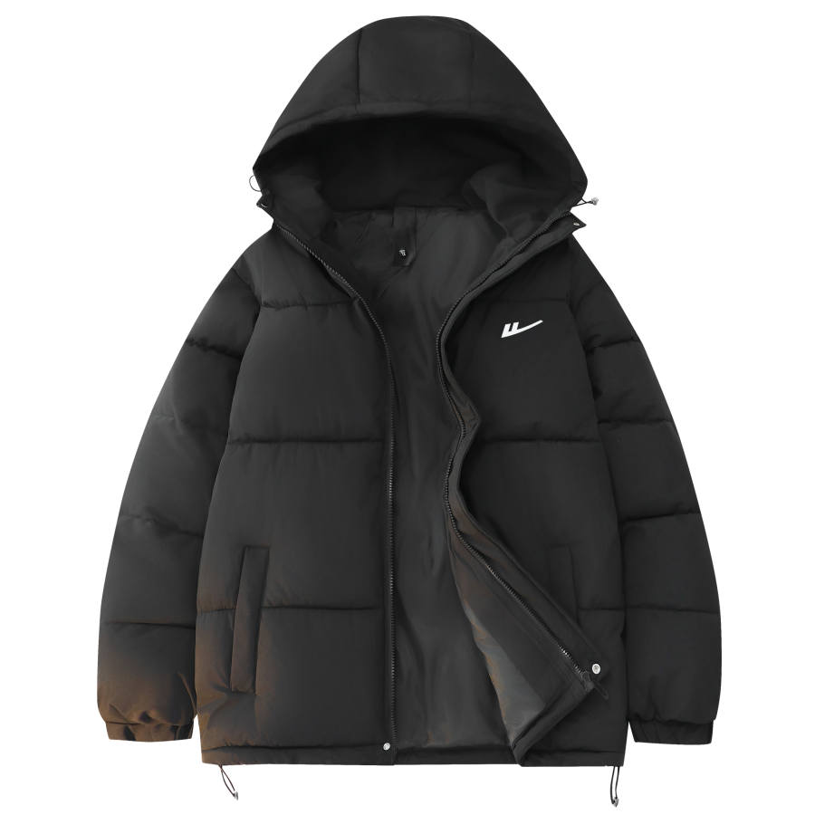 WARRIOR WARRIOR Puffer Jackets Unisex Hooded Thickened Padded Puffer Jacket