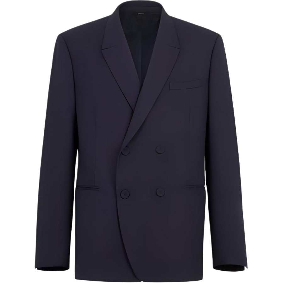 FENDI Business Suits Men's Blue Suit Collar Moderate Business Suit