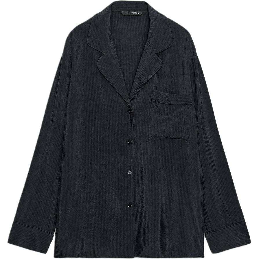 ZARA Shirts Women's Sea Blue Lapel Moderate