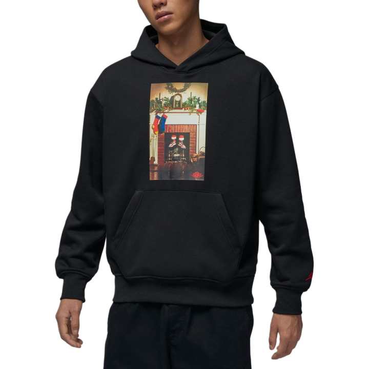 Jordan Jordan Sweatshirts Men's 010 Black/Gym Red Hooded Moderate