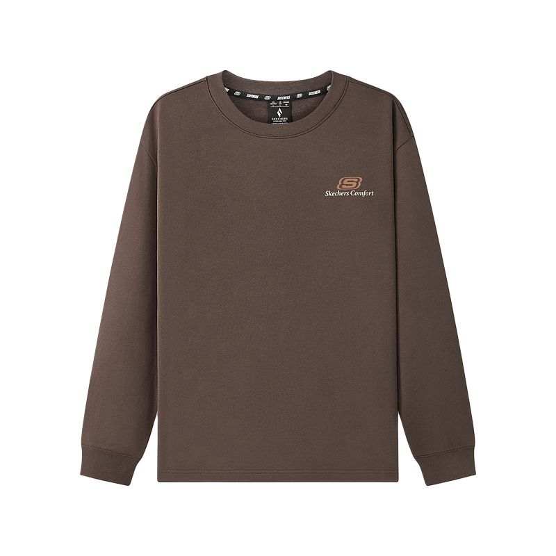 Skechers T Shirts Unisex Dark Caramel Brown/05U5 Crew Neck Moderate
