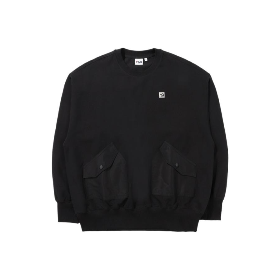 FILA Sweatshirts Men's Black Crew Neck Moderate Regular