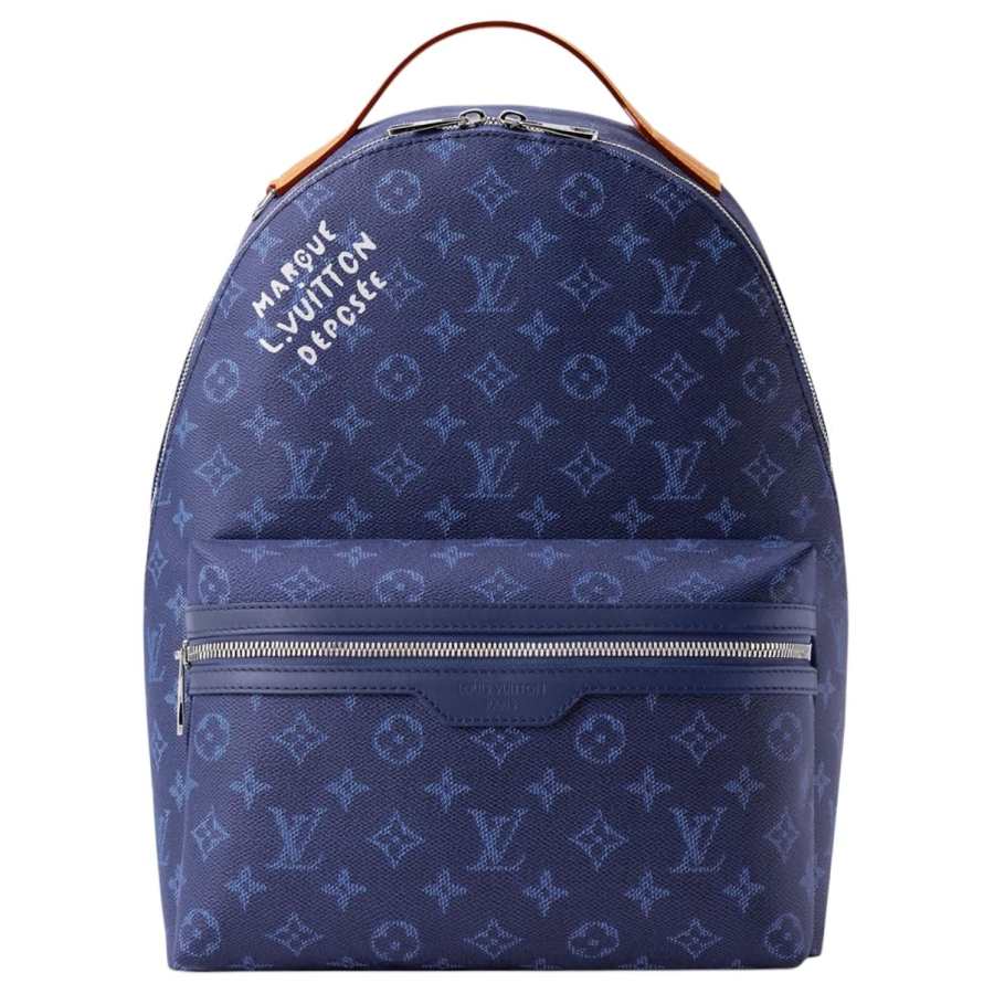 LOUIS VUITTON Discovery Monogram Heritage Coated Canvas Backpack Small Unisex Denim Blue