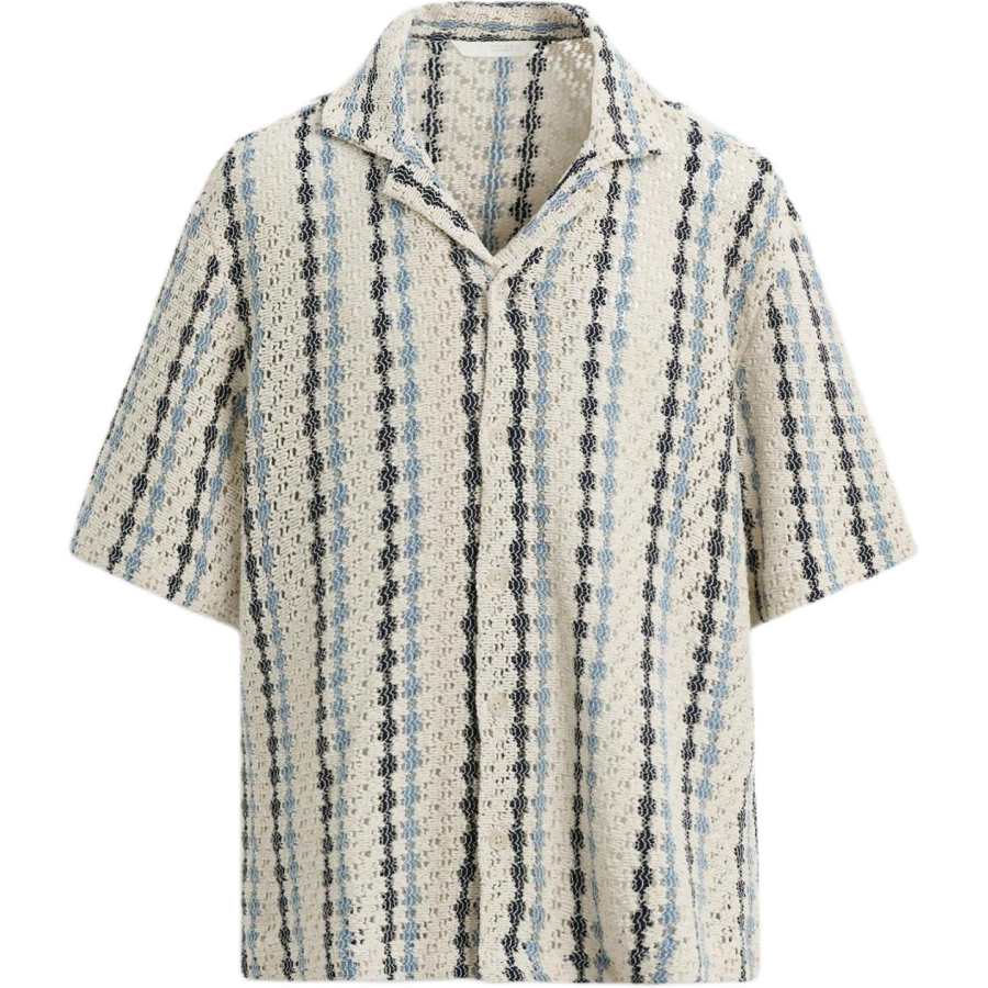 ZARA Shirts Men's White/Sea Blue Moderate