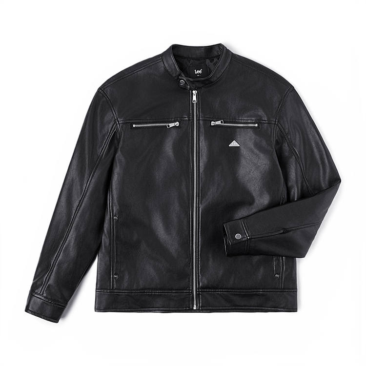 Lee Lee Jackets Men's Black Stand Collar Moderate Pilot