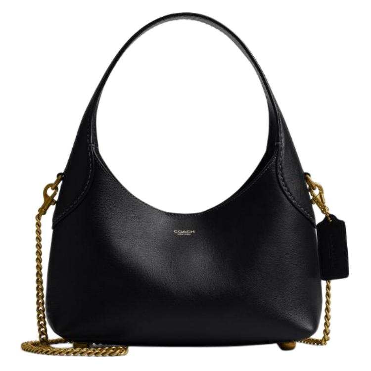 COACH Brooklyn Cow Leather Crossbody Bag, Shoulder Bag Mini Women's Black