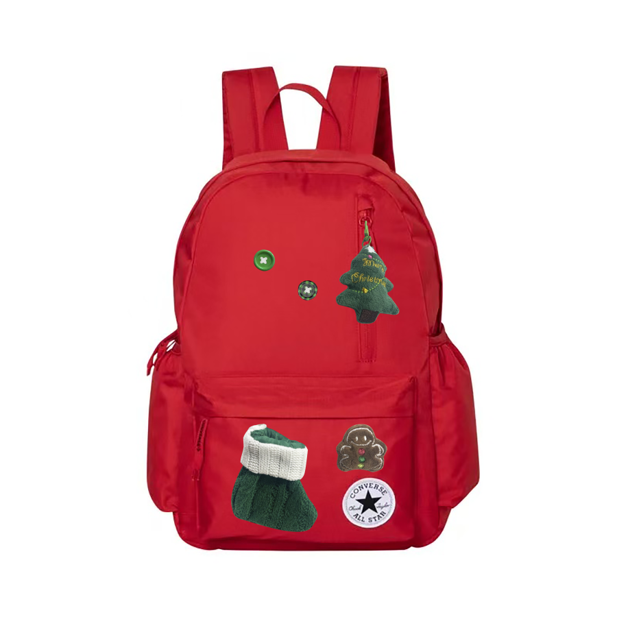 Converse Converse Polyester Embroidery Applique Craft Backpack Medium Unisex Preppy Red