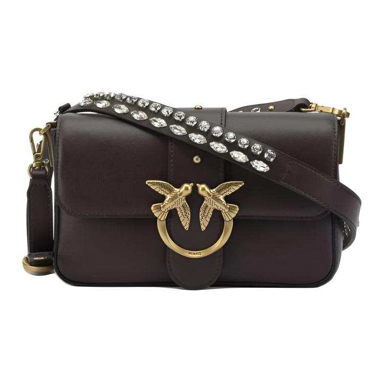 PINKO Leather Shoulder Bag Women's Chocolate
